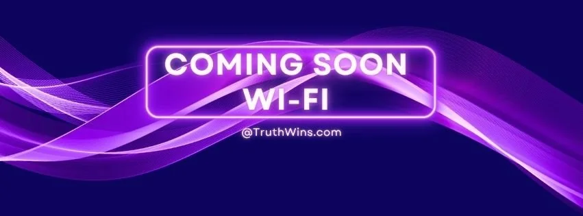 Blue Purple Modern Neon Bright Coming Soon WIFI Cover